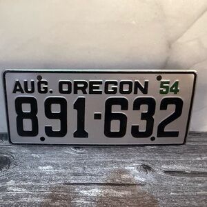 Vintage 1954 Wheaties Cereal Oregon Metal Bicycle License Plate